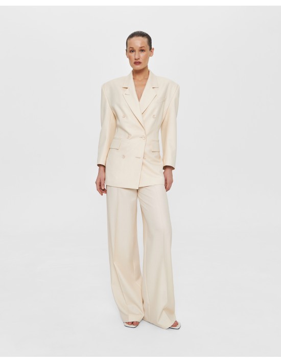 Пиджак со шнуровкой в сливочном цвете