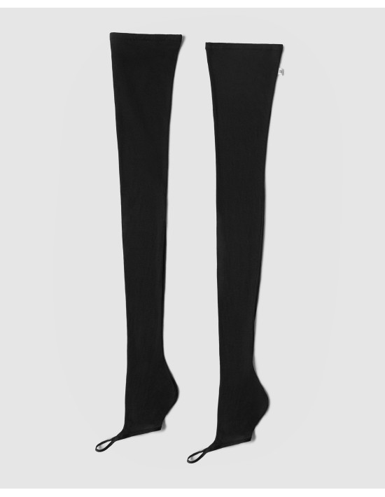 Чулки из тонкого трикотажа в черном цвете