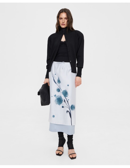 Юбка с акварельным принтом