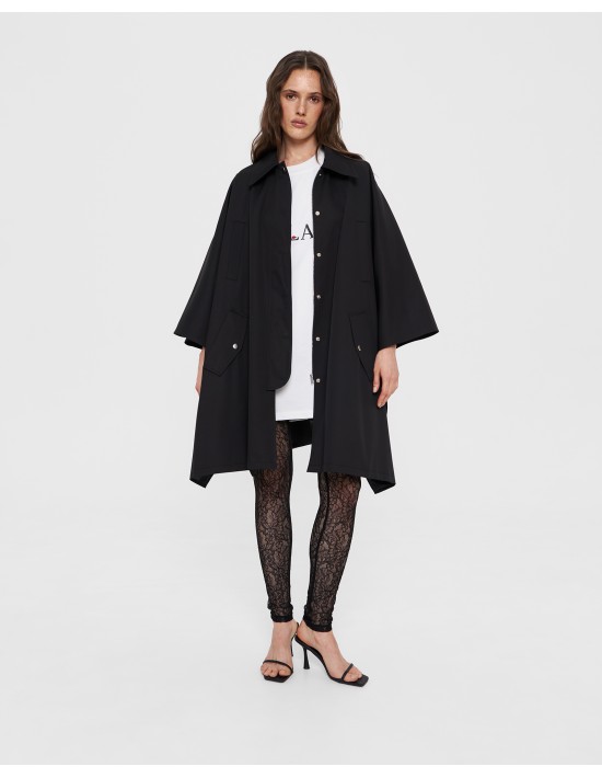 Тренч-кейп в черном цвете