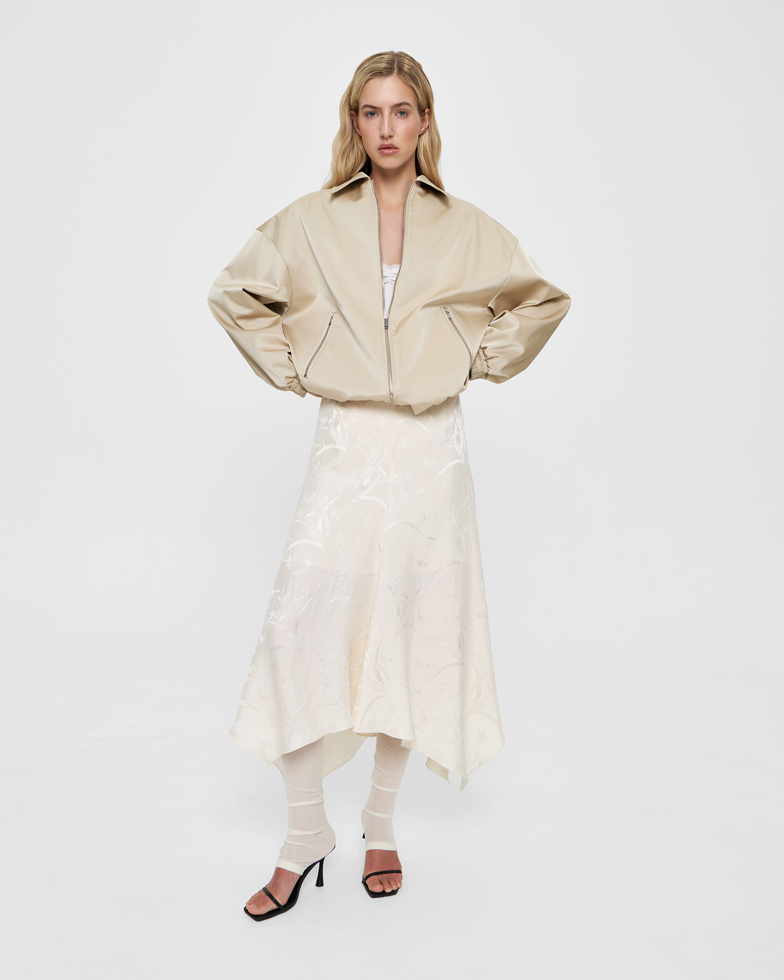 Юбка с набивным принтом в цвете сливочное масло