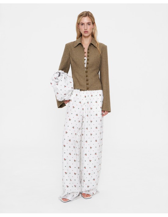 Блейзер из фактурного сукна в цвете хаки