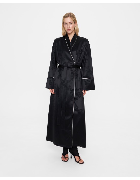 Платье-халат в черном цвете