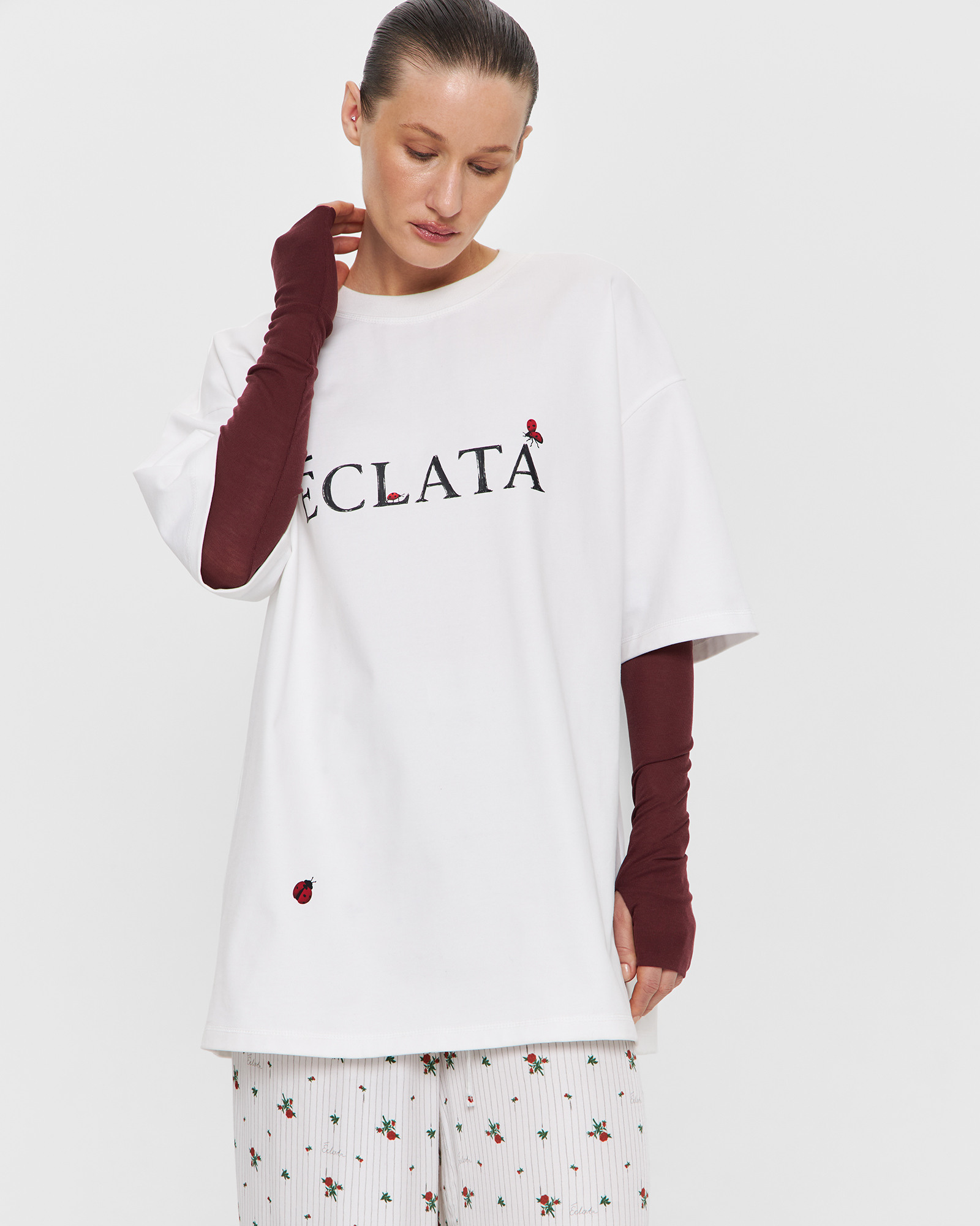 Манжеты из тонкого трикотажа в бордовом цвете