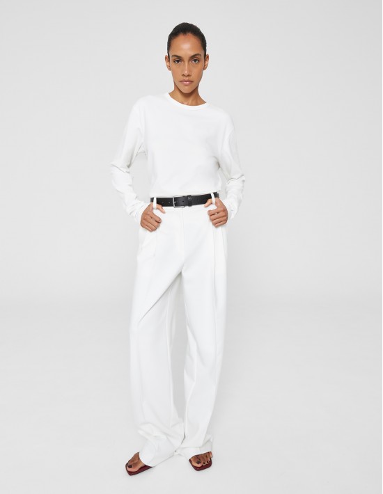 Лонгслив Regular fit в белом цвете