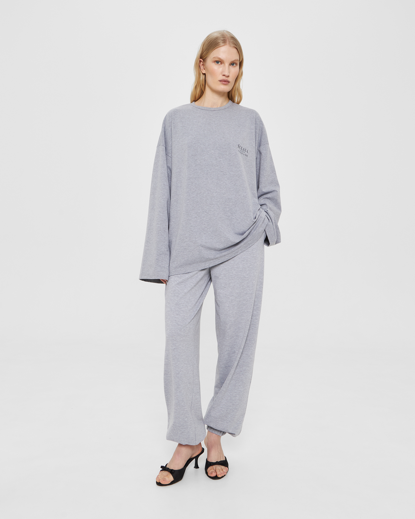 Лонгслив Over-fit в цвете меланж