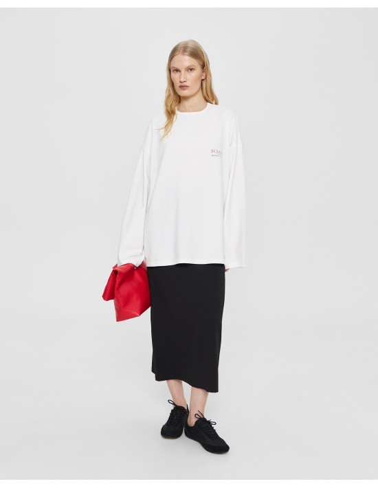 Лонгслив Over-fit в молочном цвете