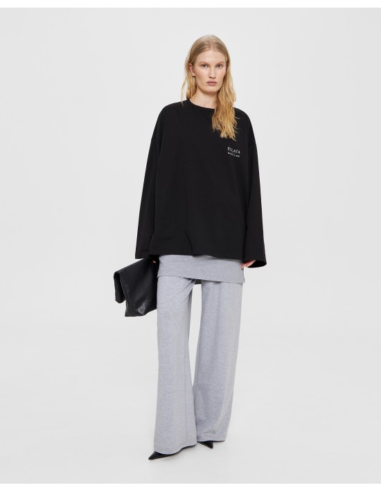 Лонгслив Over-fit в черном цвете