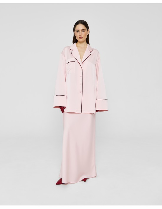 Рубашка в пижамном стиле в розовом цвете
