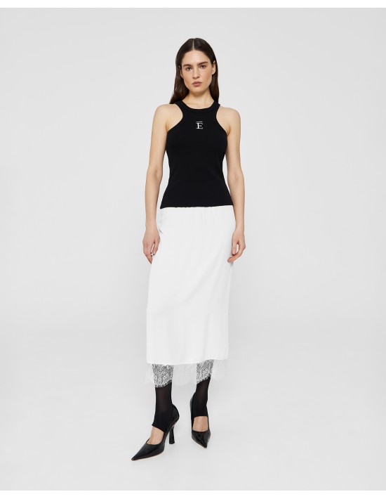 Юбка - подъюбник с кружевом в белом цвете