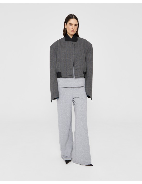 Пиджак - бомбер в серую клетку