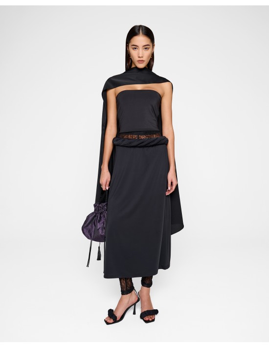 Юбка со жгутом в черном цвете