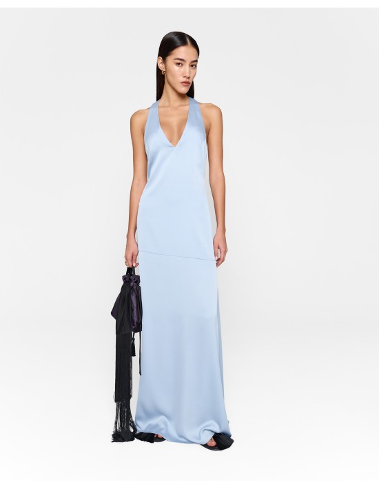 Струящееся платье-майка в голубом цвете
