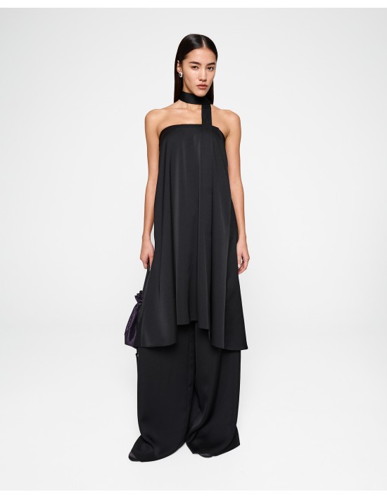 Топ-платье со съемным шарфом в черном цвете