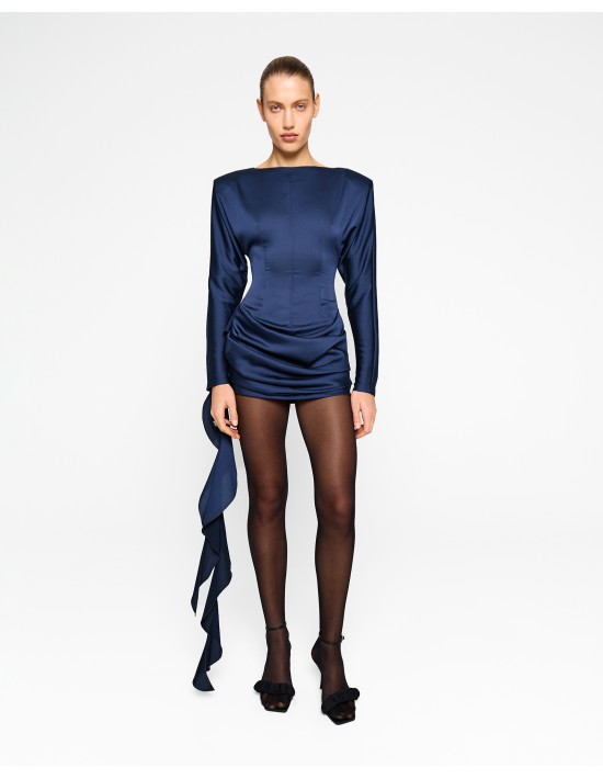 Платье мини с декоративной лентой