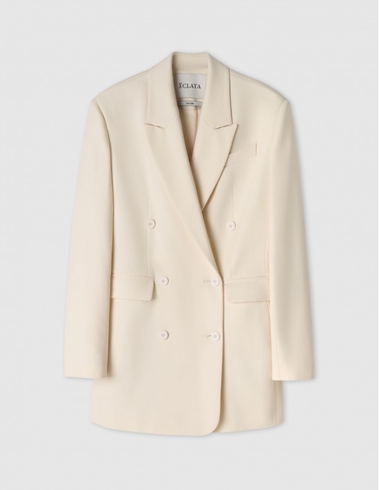 Платье - жакет длины мини в молочном цвете