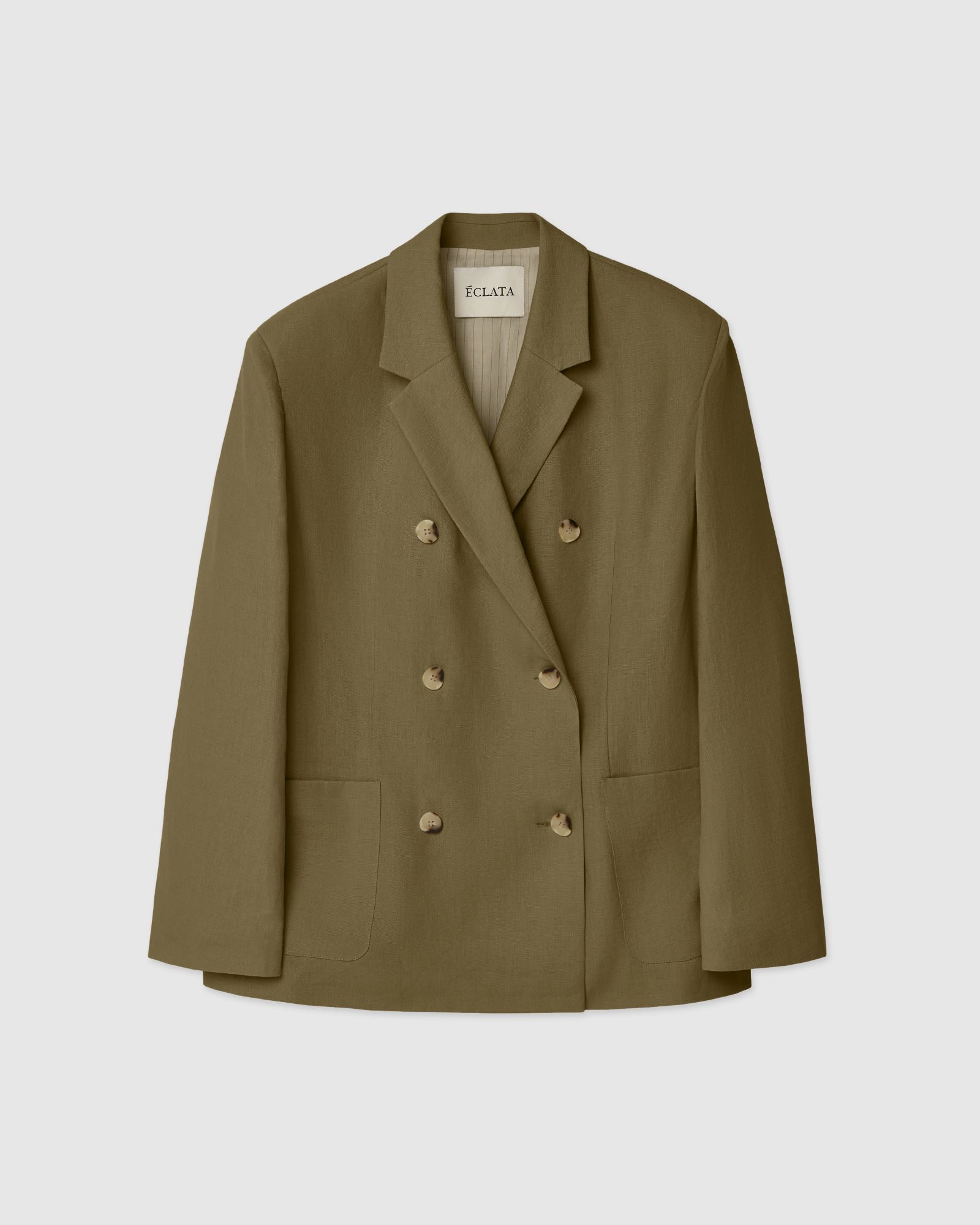 Жакет изо льна облегченный в цвете хаки