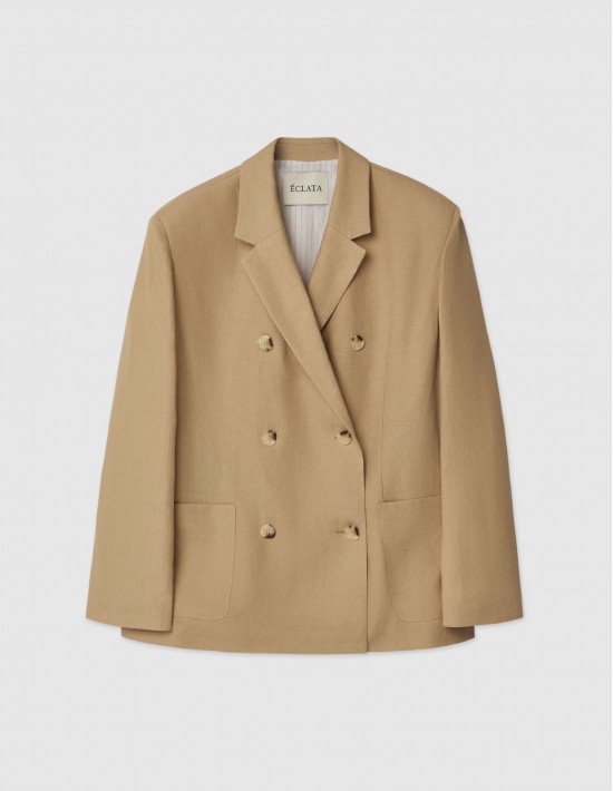 Жакет изо льна облегченный в натуральном оттенке