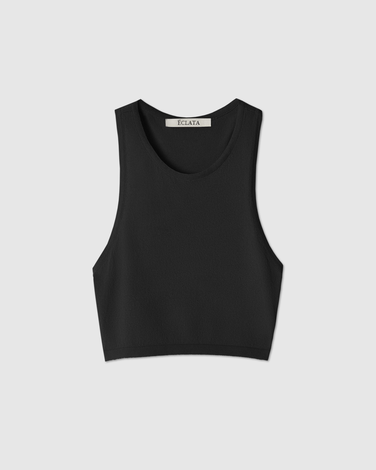 Кроп-топ из тонкого трикотажа в черном цвете