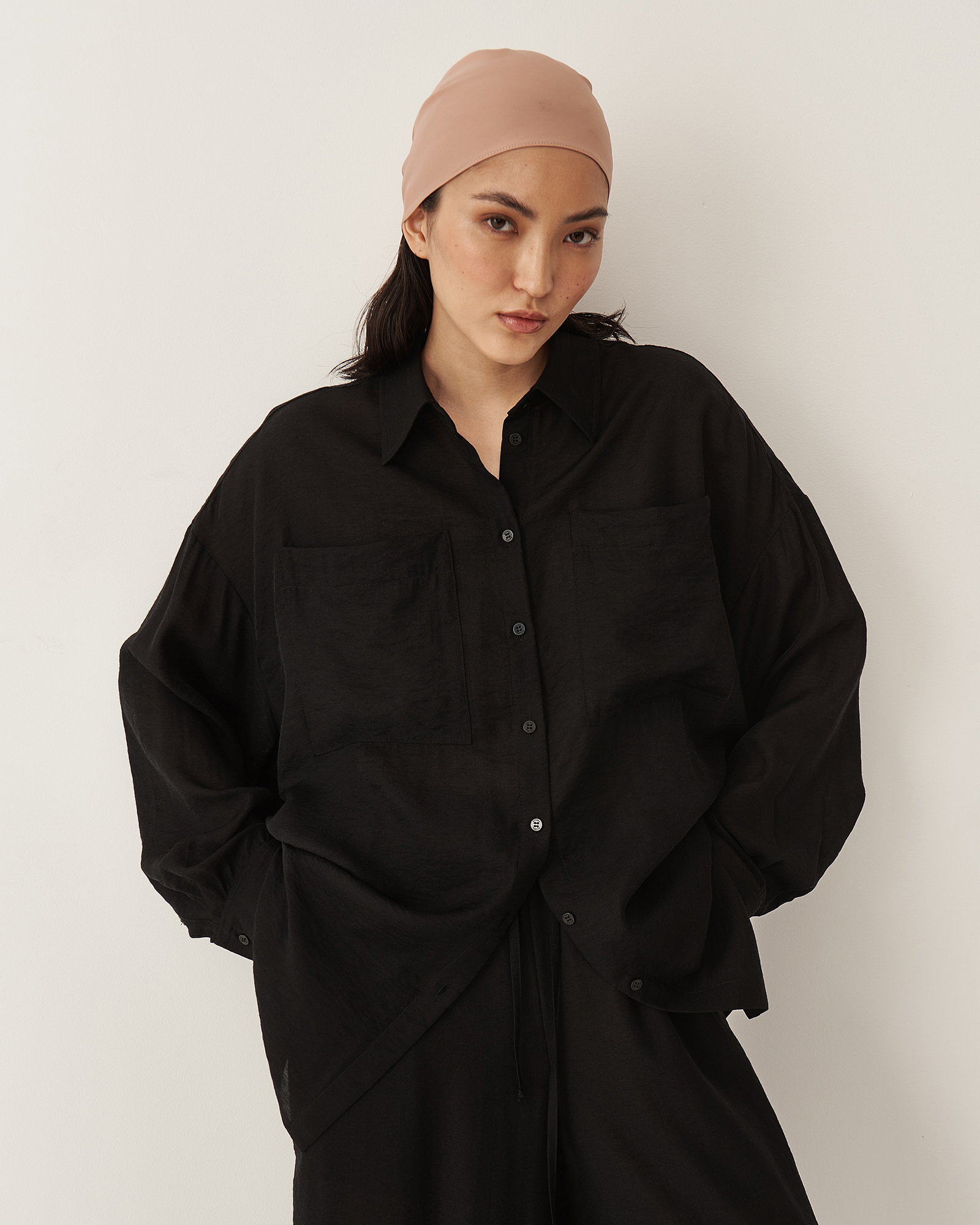 Полупрозрачная рубашка - superover в черном цвете