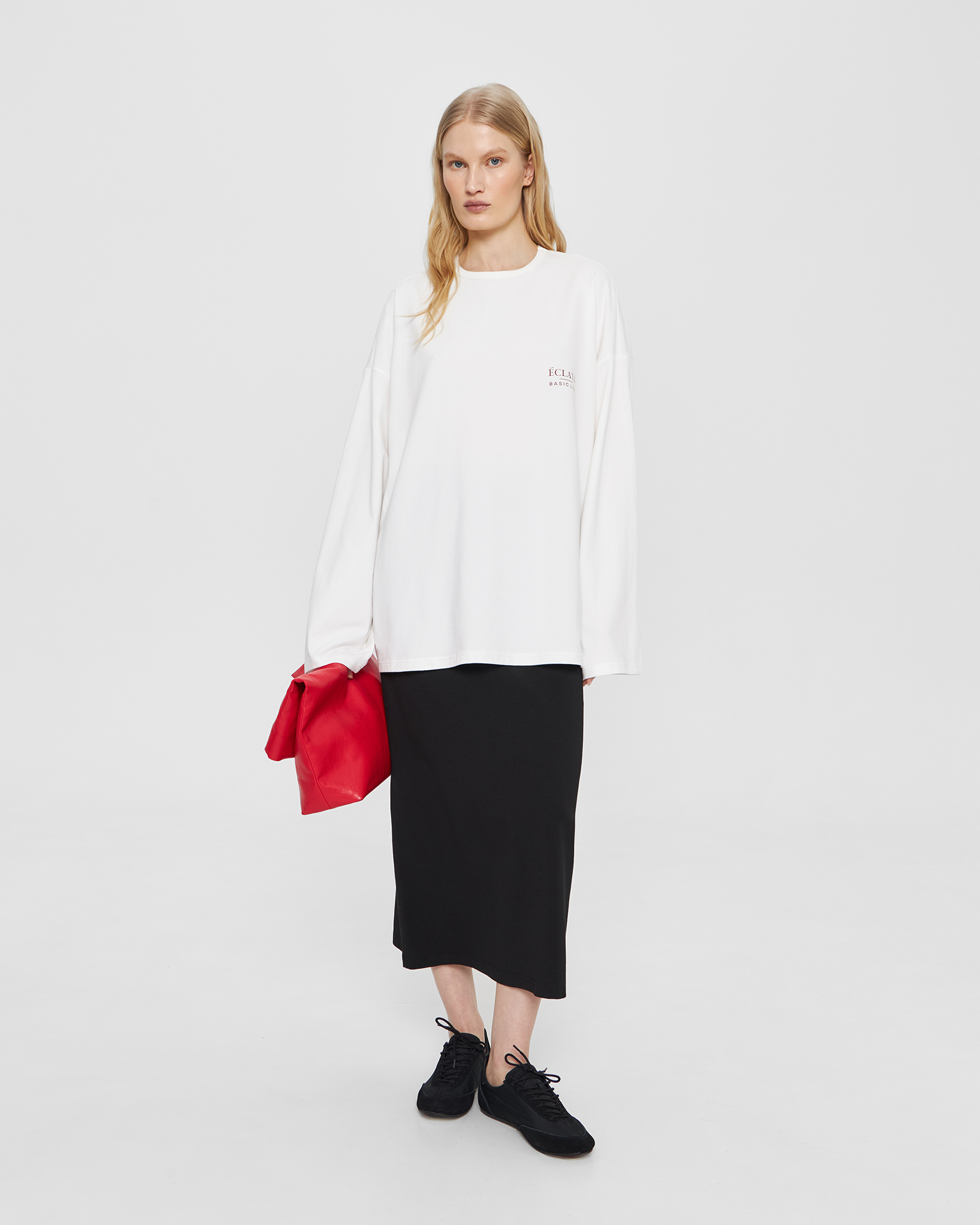 Лонгслив Over-fit в молочном цвете